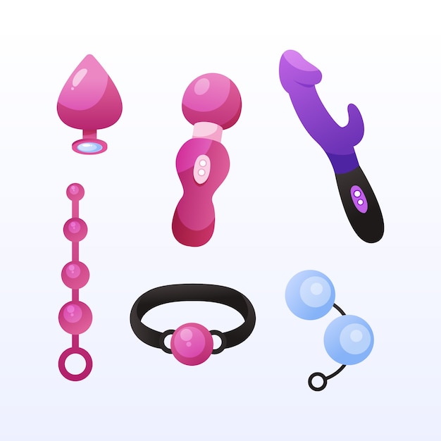 Free Vector gradient sex toys element collection