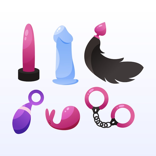 Free Vector gradient sex toys element collection