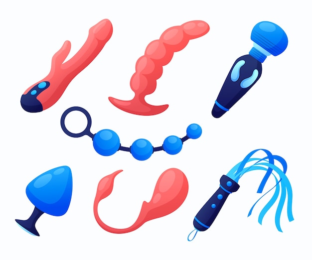 Free Vector gradient sex toys set illustration