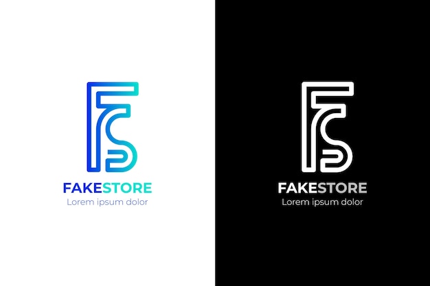 Gradient sf or fs logo template