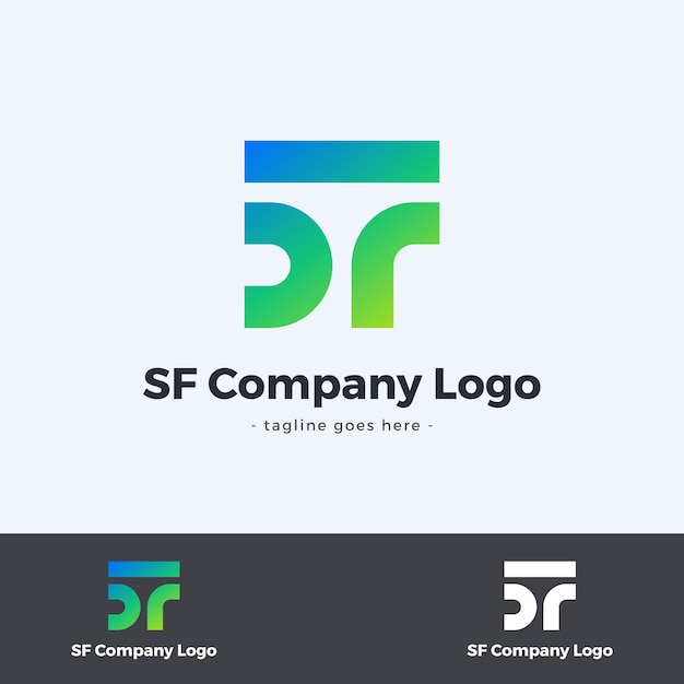 Gradient sf or fs logo template