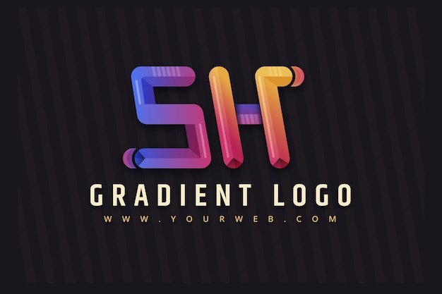 Free Vector gradient sh logo design