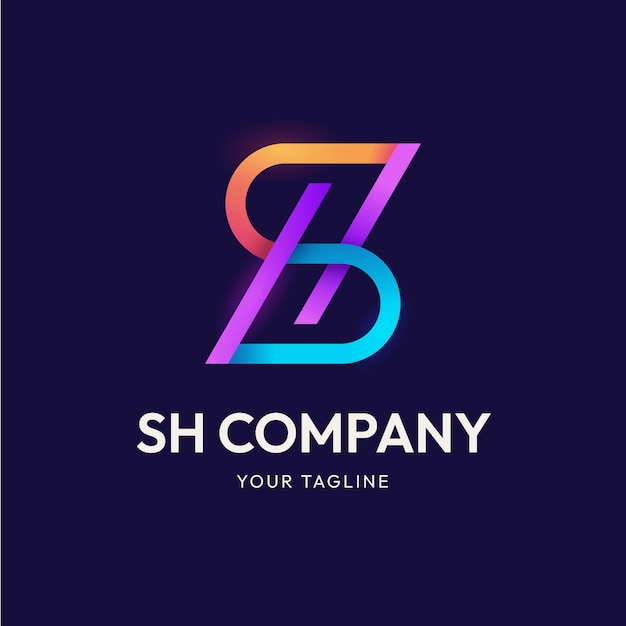 Gradient sh logo design