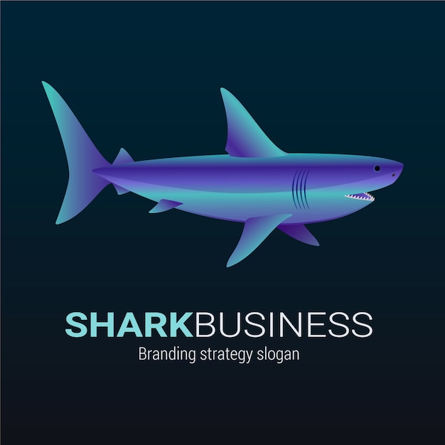 Free Vector gradient shark logo template