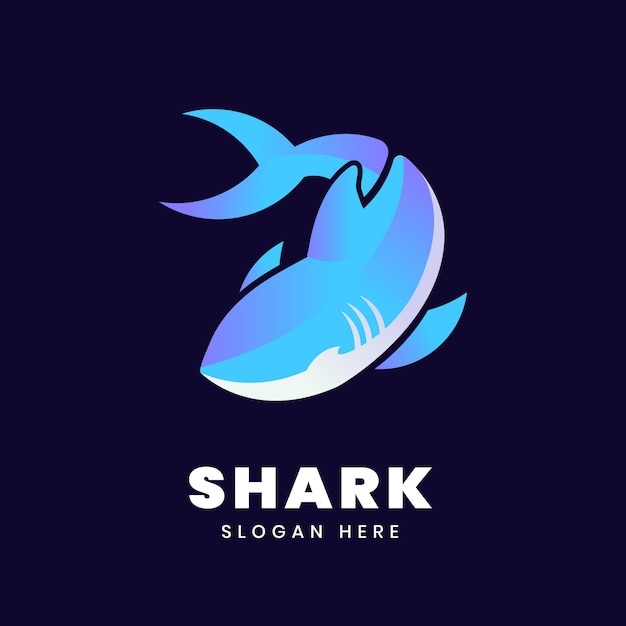 Gradient shark logo template