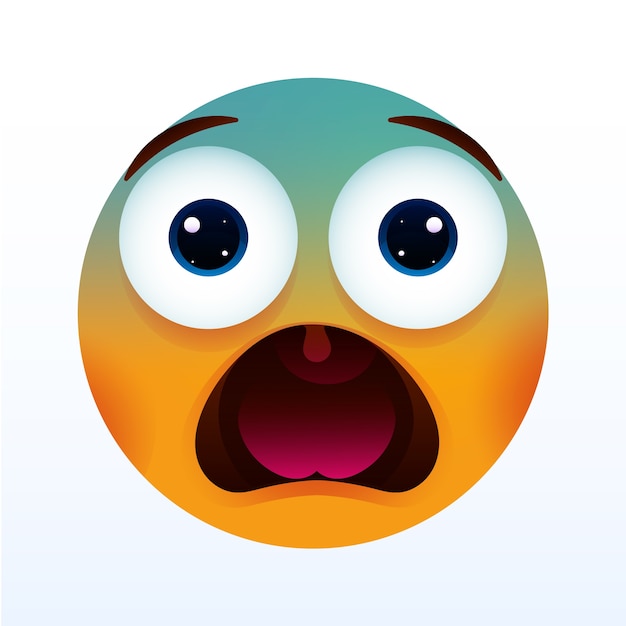 Free vector gradient shocked emoji illustration