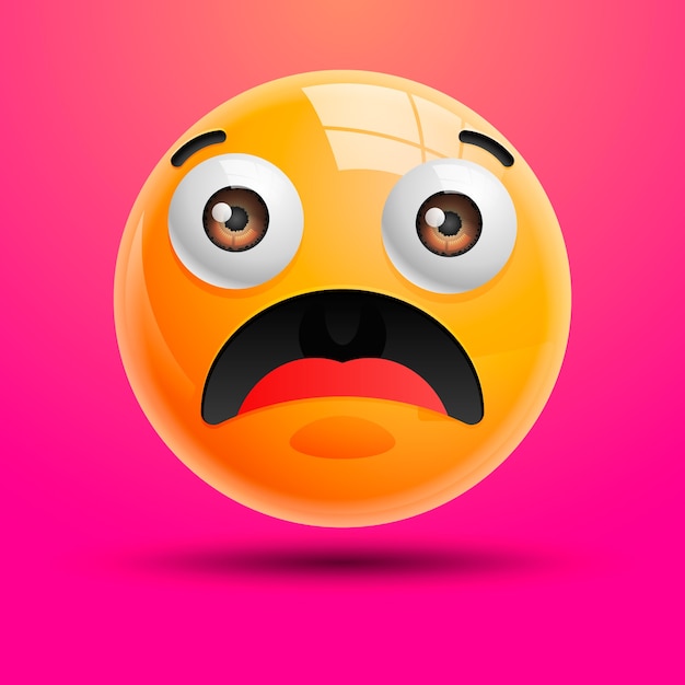 Free Vector gradient shocked emoji illustration