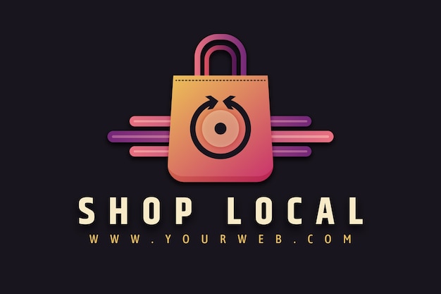 Gradient shop local logo design