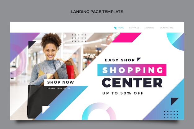 Gradient shopping center landing page