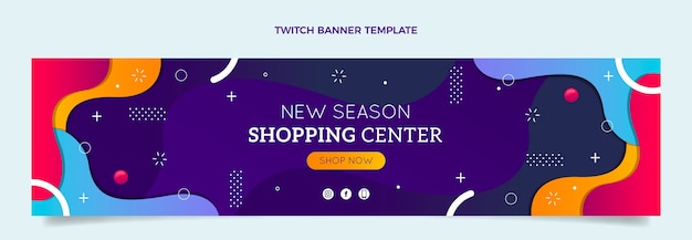 Gradient shopping center twitch banner