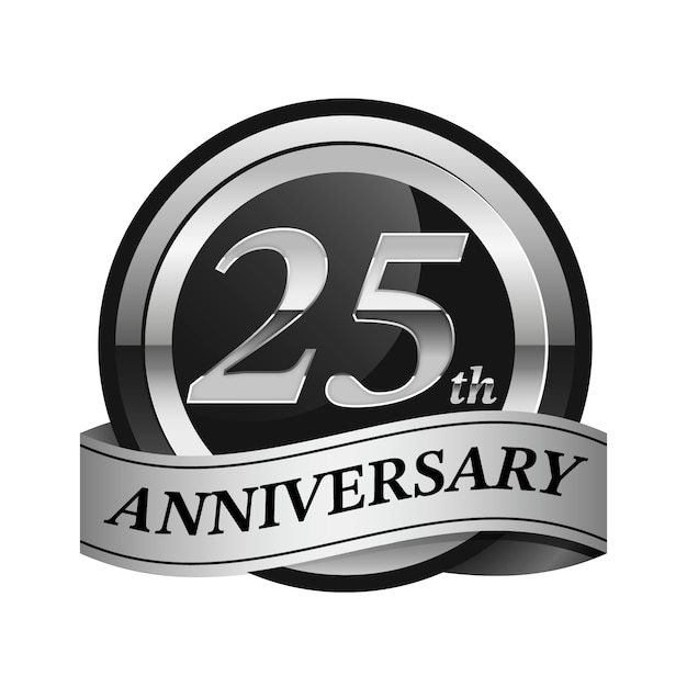 Free Vector gradient silver anniversary logo