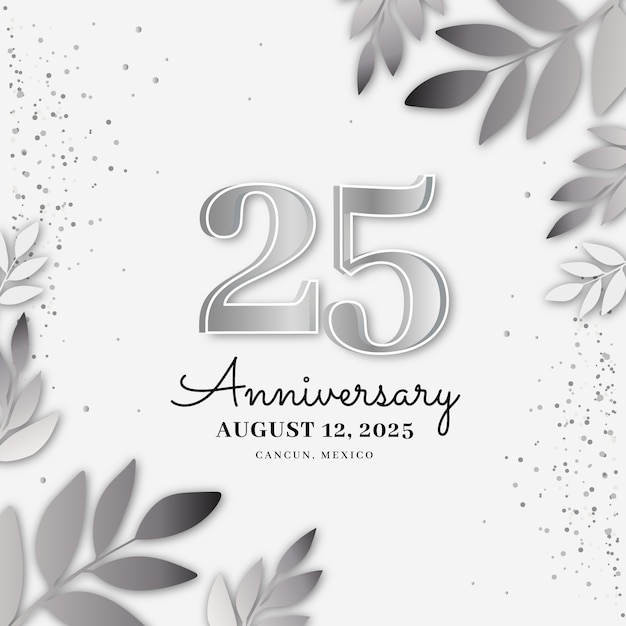 Free Vector gradient silver wedding illustration