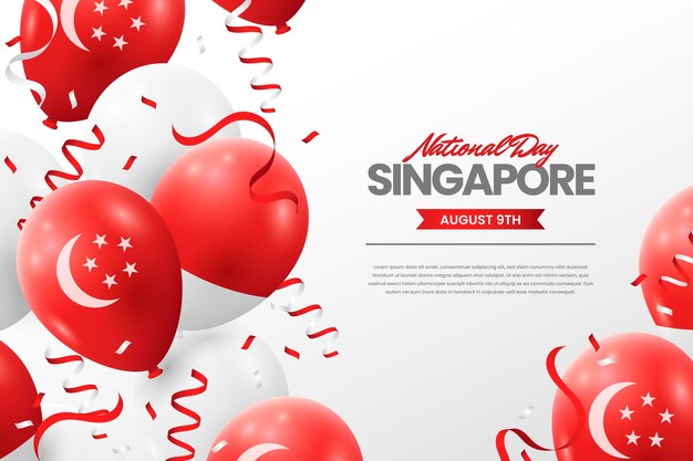 Gradient singapore national day illustration