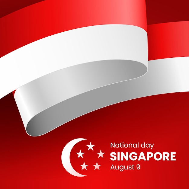 Gradient singapore national day illustration