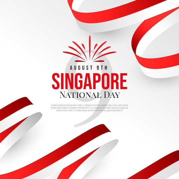 Gradient singapore national day illustration