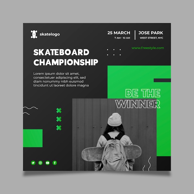 Gradient skateboarding squared flyer