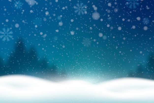 Free vector gradient snowing winter landscape