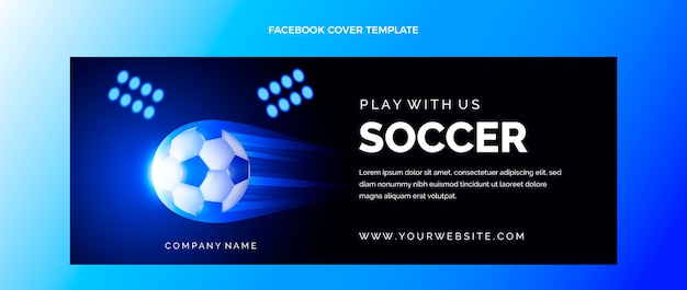 Gradient soccer facebook cover template