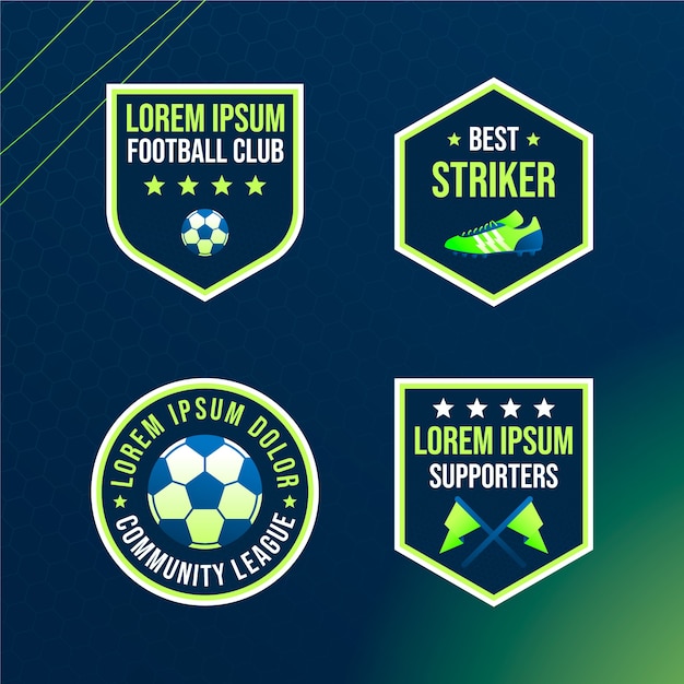 Free Vector gradient soccer labels template