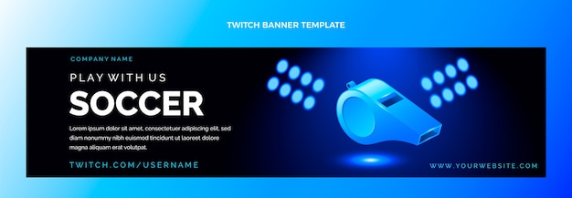 Gradient soccer twitch banner template