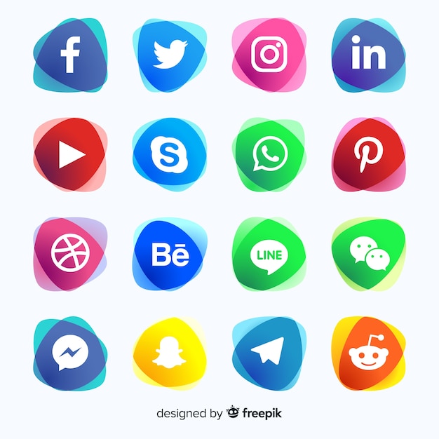 Gradient social media logo collectio