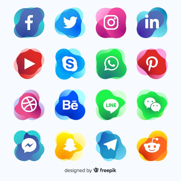 Gradient social media logo collectio