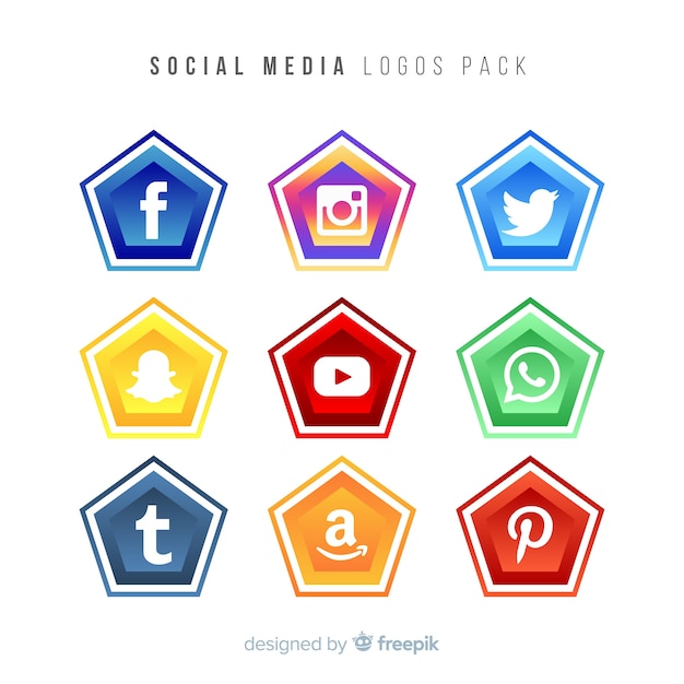 Gradient social media logo collectio