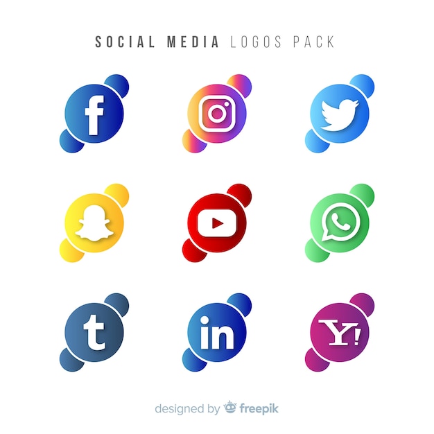 Gradient social media logo collectio