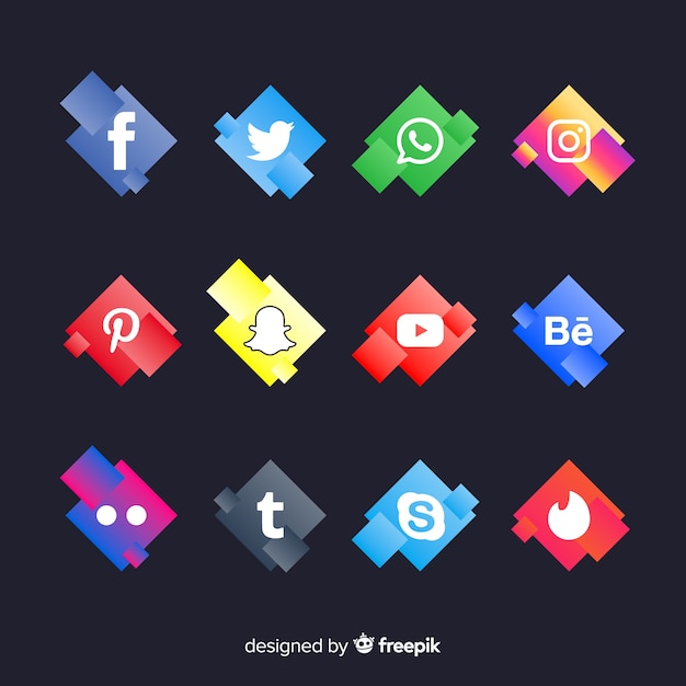 Free Vector gradient social media logo collection