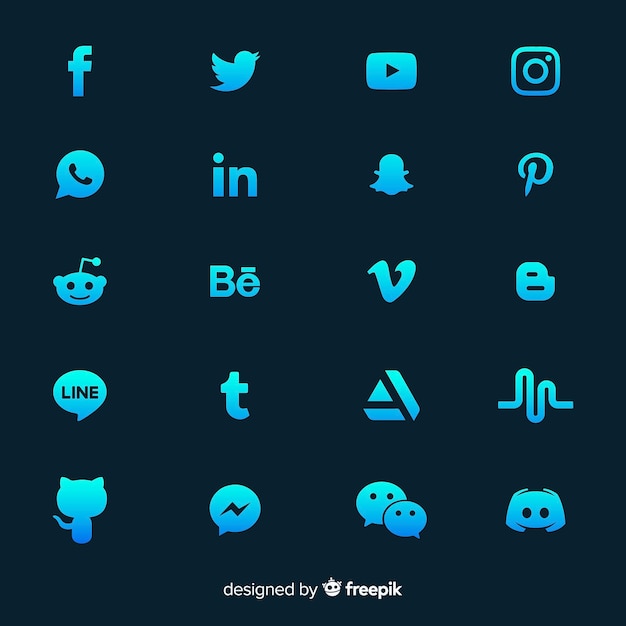 Free Vector gradient social media logo collection