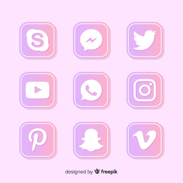 Gradient social media logo collection