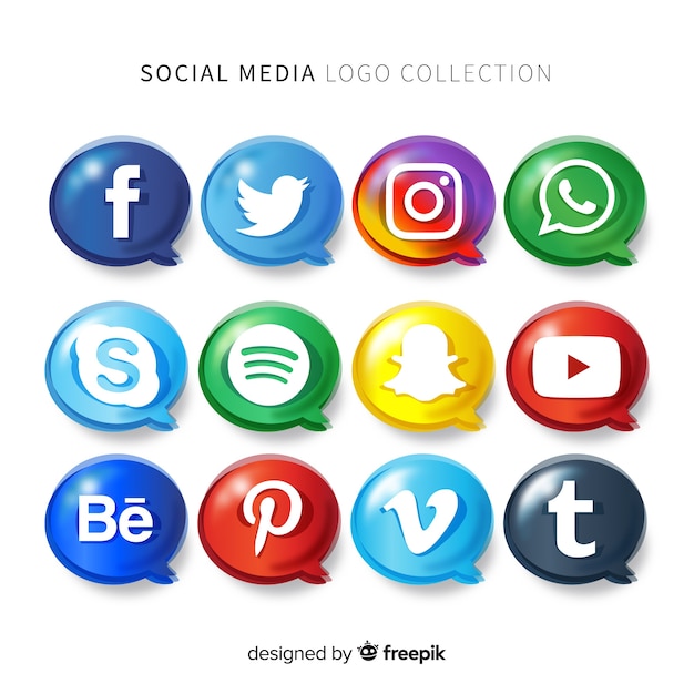 Free Vector gradient social media logo pack