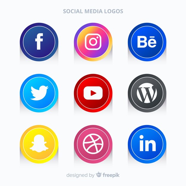 Gradient social media logo pack