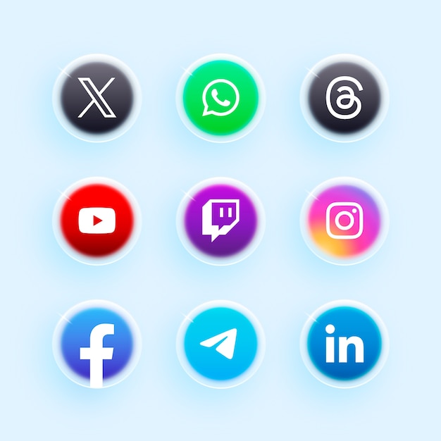 Free Vector gradient social media logo set