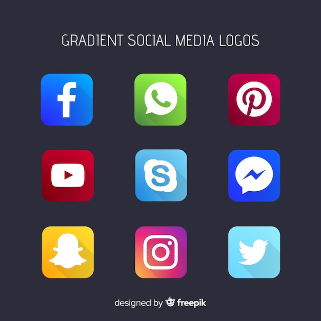 Free Vector gradient social media logos