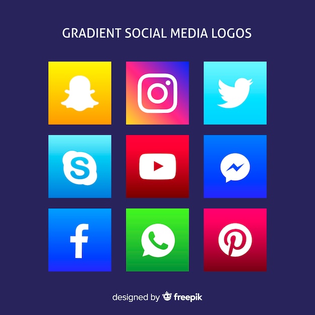 Free Vector gradient social media logos