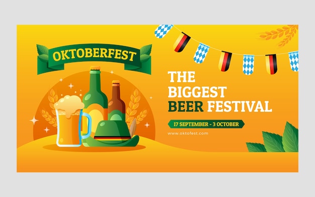 Gradient social media post template for oktoberfest festival