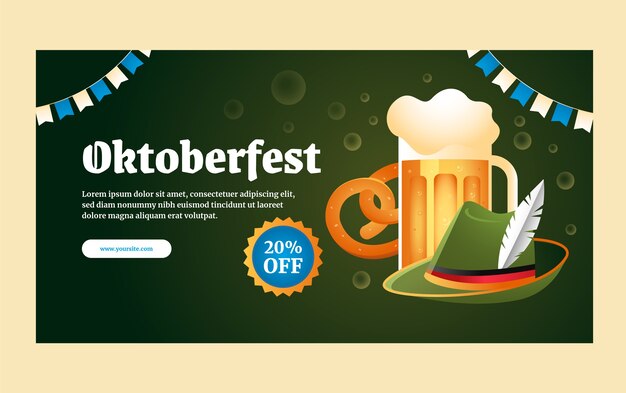 Gradient social media promo template for oktoberfest festival