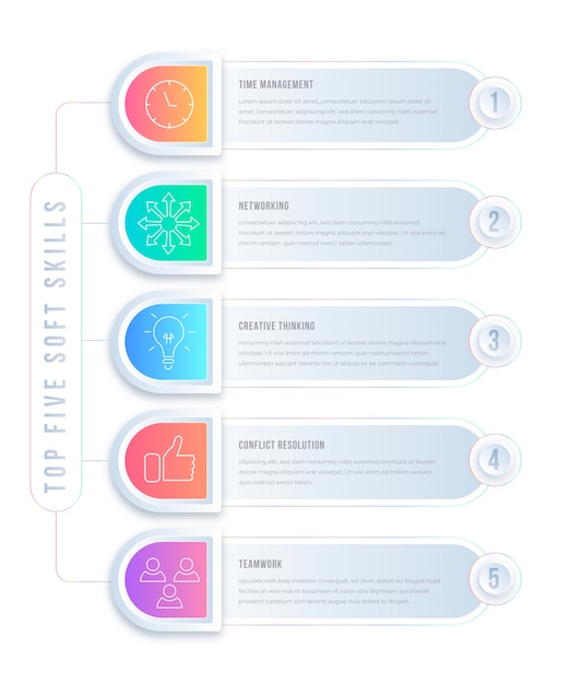 Free Vector gradient soft skills infographic