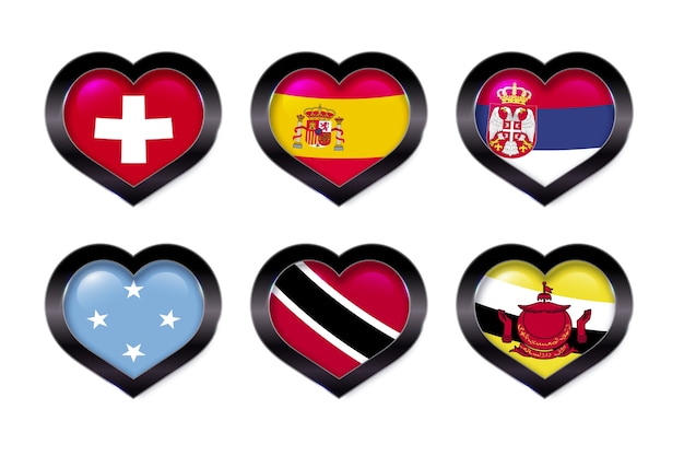 Free Vector gradient song contest heart flags collection