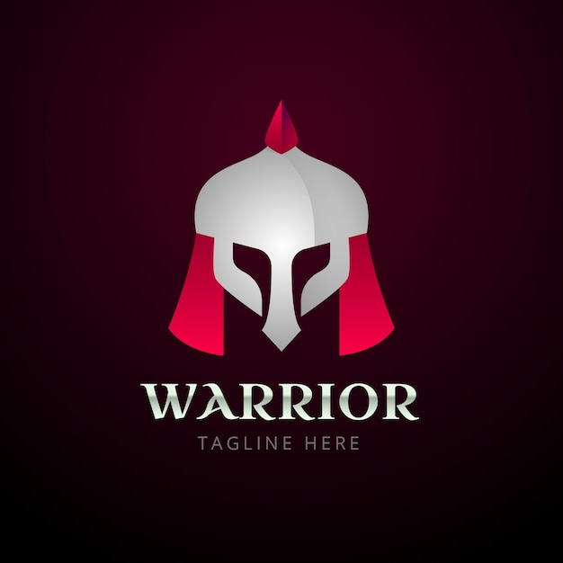 Free vector gradient spartan helmet logo design