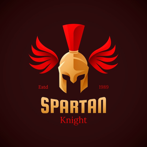 Free Vector gradient spartan helmet logo