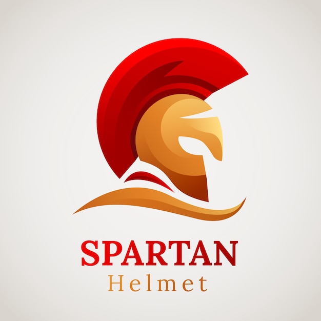 Free Vector gradient spartan helmet logo