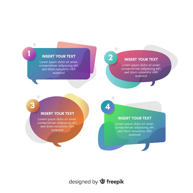 Free Vector gradient speech bubble collection design