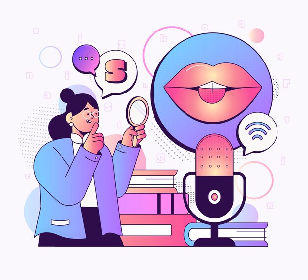 Gradient speech therapy illustration