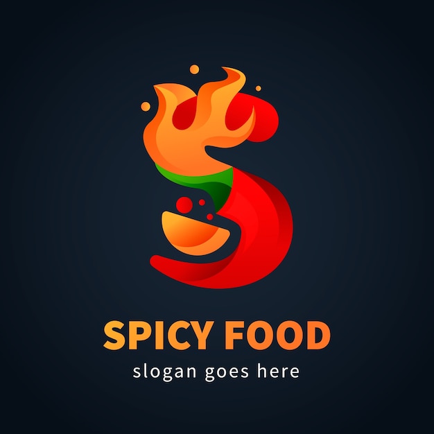 Free vector gradient spicy logo template design