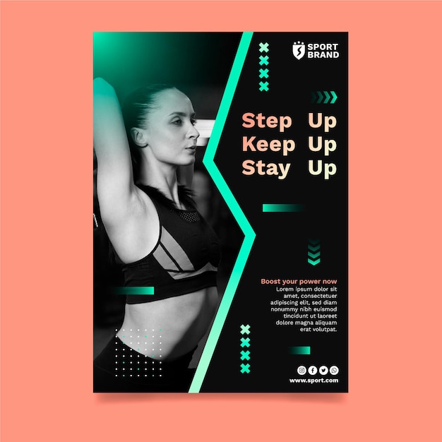 Free Vector gradient sport flyer template