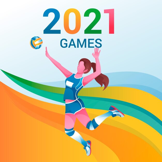 Gradient sport games 2021 illustration