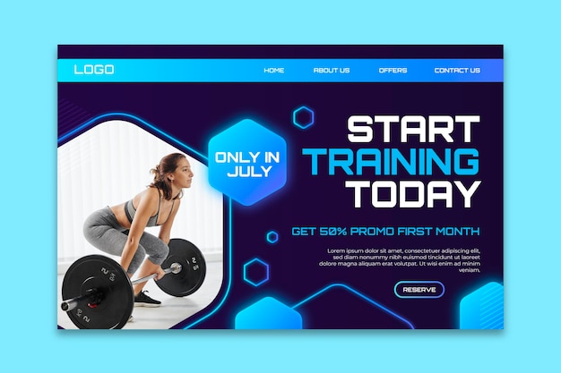 Gradient sport landing page template