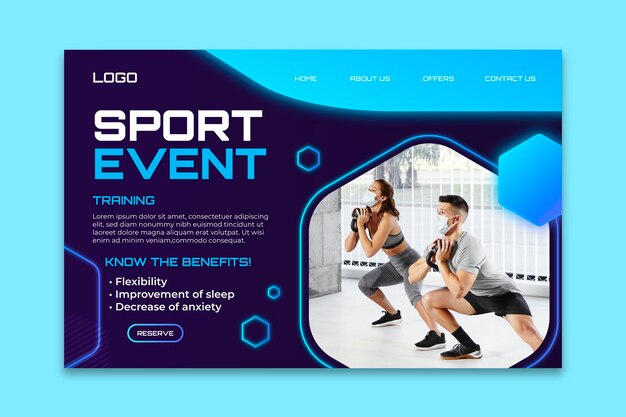 Gradient sport landing page template